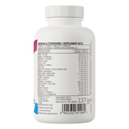 100% VIT-MIN 90TABS VEGAN OSTROVIT