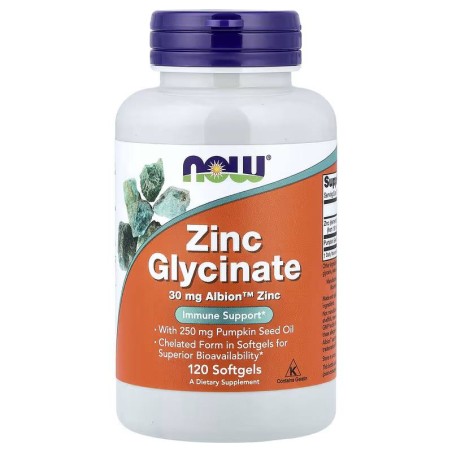 ZINC GLYCINATE 120CAPS NOW FOODS